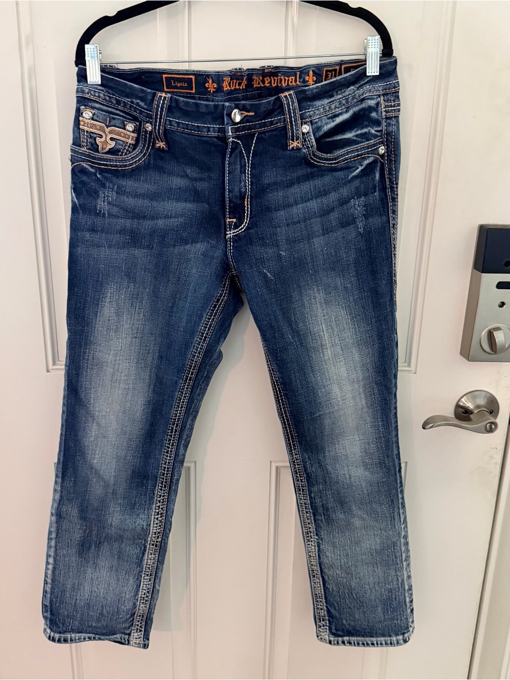 Rock Revival Ligeia Easy Crop Jeans 31 | Y2K Bling